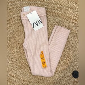 NWT Zara Kids Soft Touch Ribbed Leggings in Pink Marl Size 4-5 Years